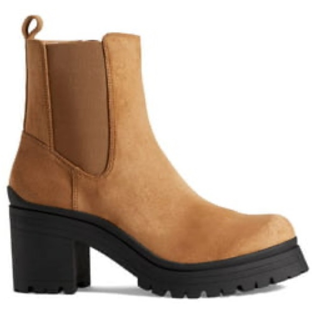 Anne Klein Zion Cognac Brown Microsuede Boots, 11